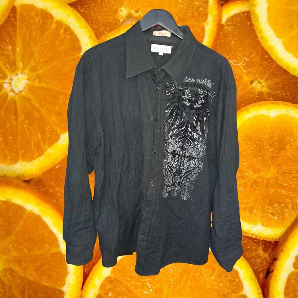 Eighty Eight Black‎ Button Down Shirt with Cool Design Size XXL